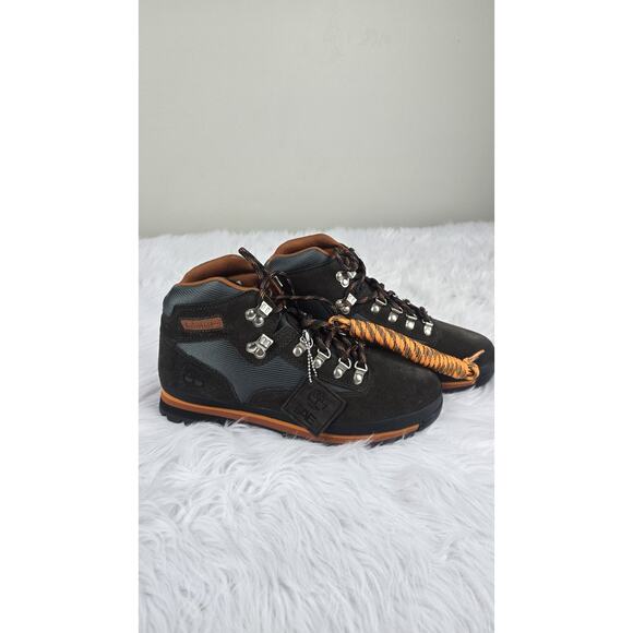 Timberland Euro Hiker Mid Men's Size 10 Lace Up Boots Dark Brown Suede and Green - Picture 5 of 12
